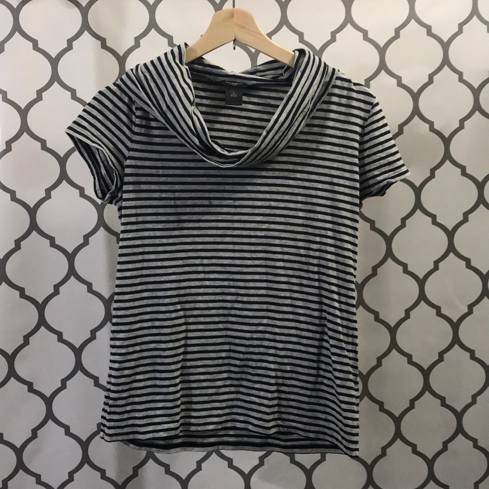 ANN TAYLOR Cowl Neck Striped Top